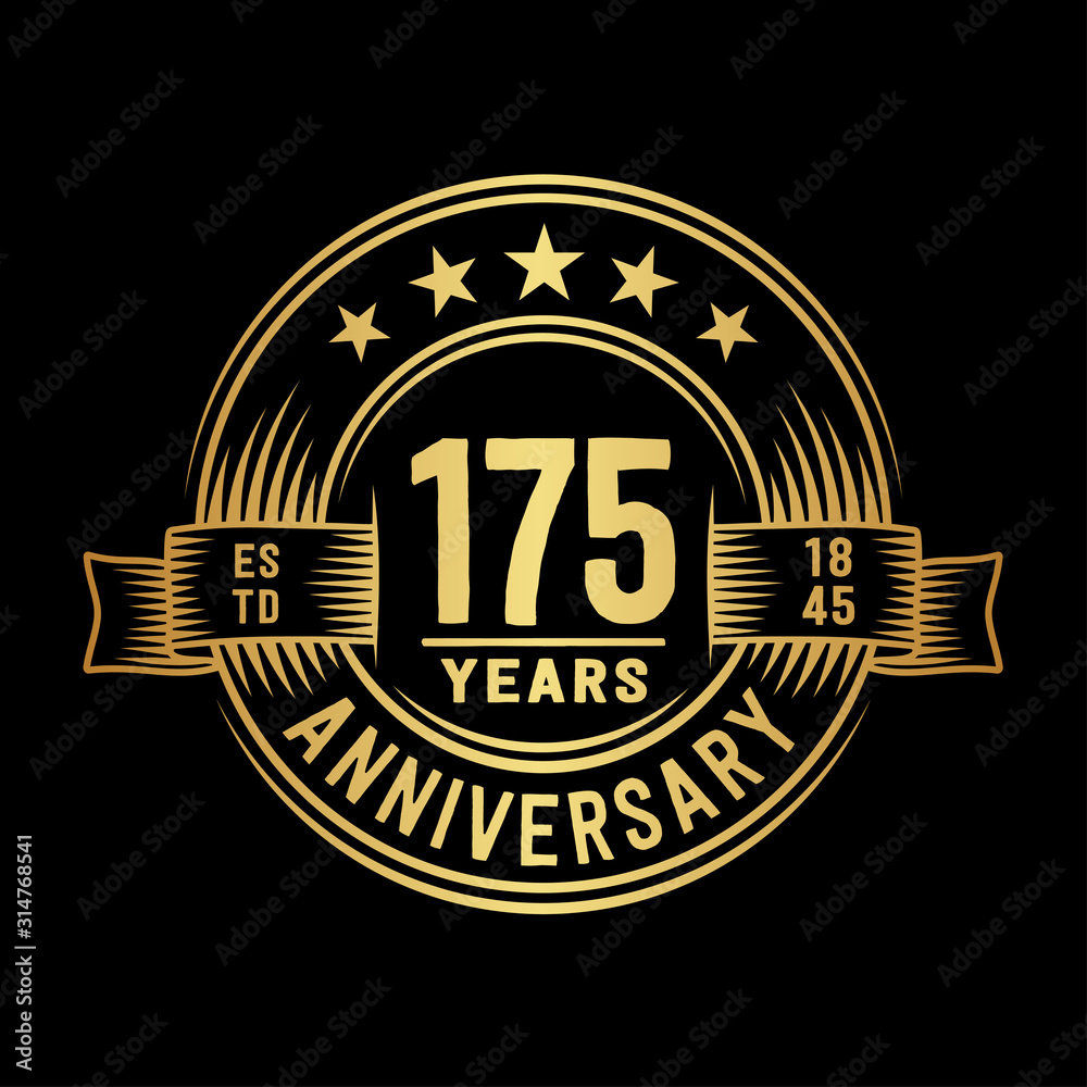 175 years anniversary celebration logotype. Vector and illustration.
