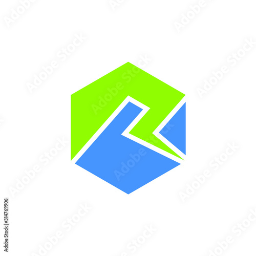 R Hexagon Icon Vector