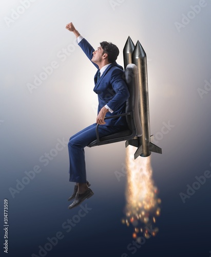 Businessman in promotion business concept photo