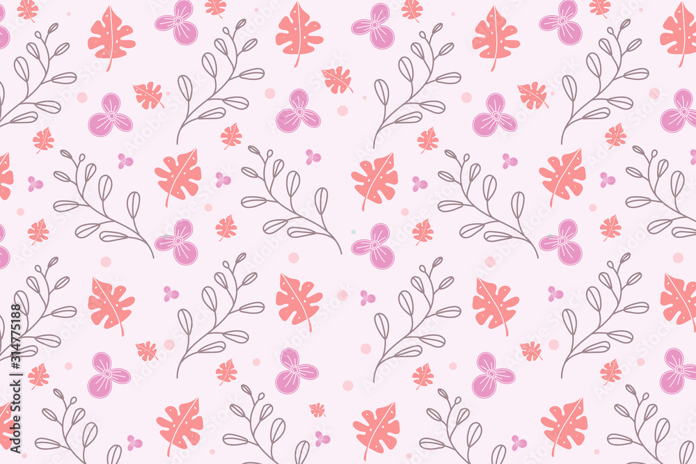 Pattern floral and shape hand draw background Premium design Pattern floral and shape hand draw background Premium design