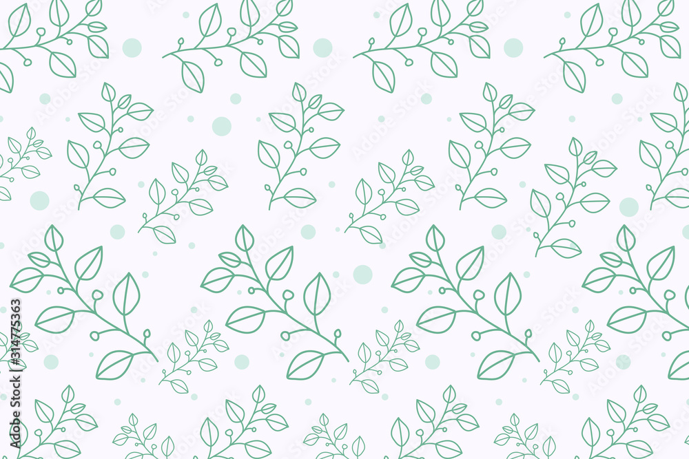 Pattern floral and shape hand draw background Premium design