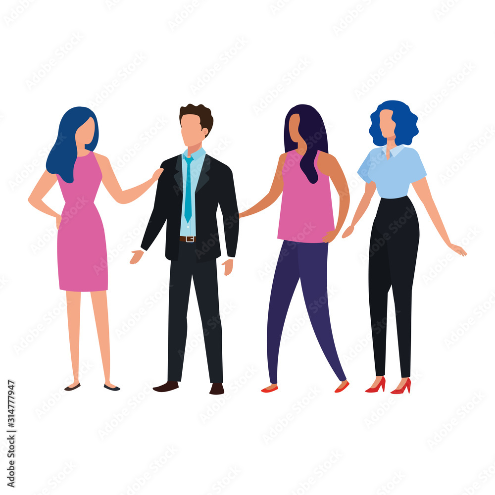 Fototapeta premium meeting of business people avatar characters