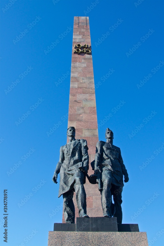 Monument to Heroic Defenders of Leningrad in St. Petersburg, Russia