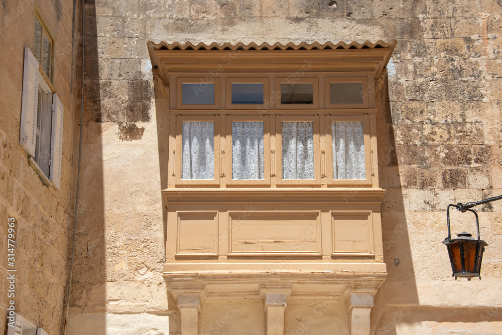 Fototapeta premium Traditional balcony in Mdina, Malta. 