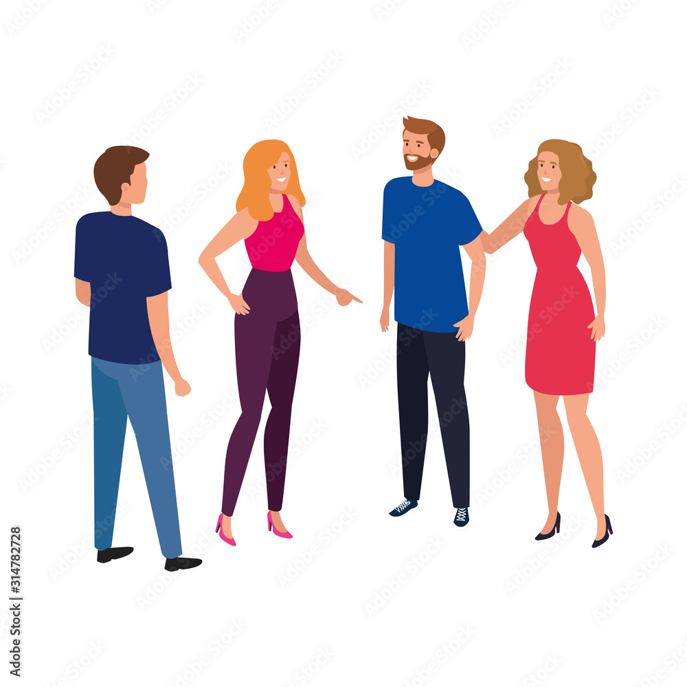 Fototapeta premium group of young people isolated icon
