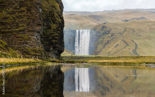Skogafoss waterfall in Iceland during Autumn