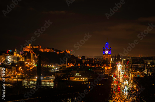 Edinburgh, scotland at night from carlton hill © cliff