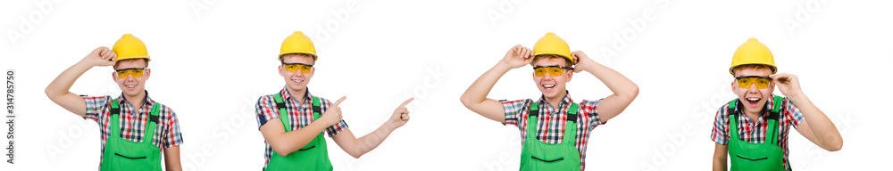 Industrial worker isolated on the white background