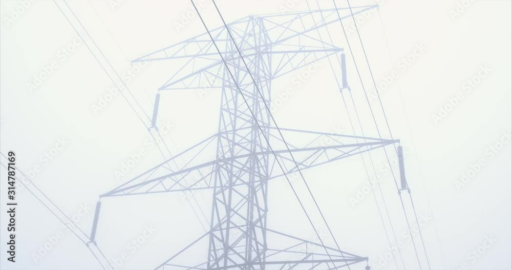 tilt down cell tower on a foggy day tilt down cell tower on a foggy day