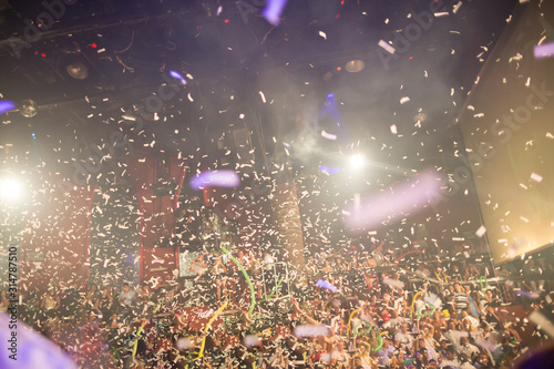 Explosive confetti at an entertainment party concert photo