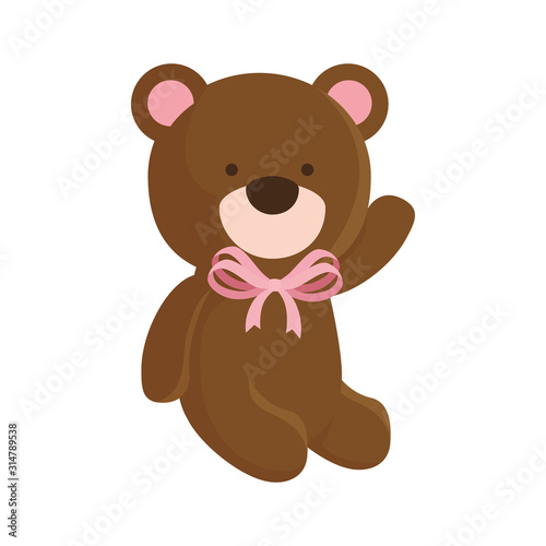 cute teddy bear isolated icon