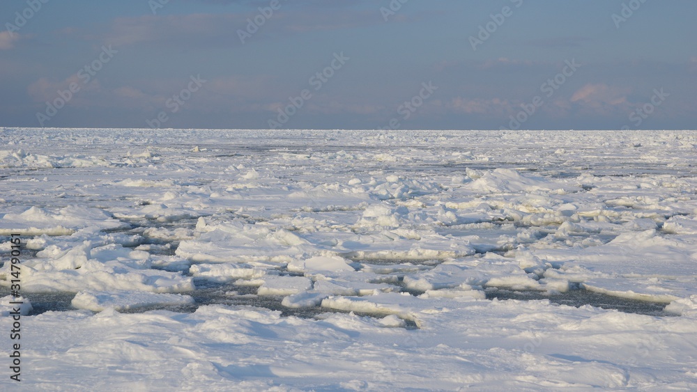 Drift Ice, Hokkaido's winter attraction, Hokkaido in Japan　冬の風物詩流氷北海道
