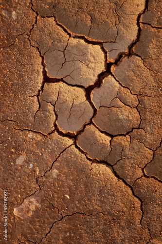 Cracked ground due to global warming and climate change. Agricultural problems and drought concept