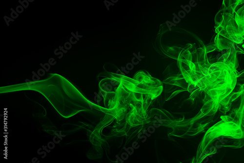 Green Smoke abstract background for design. darkness concept