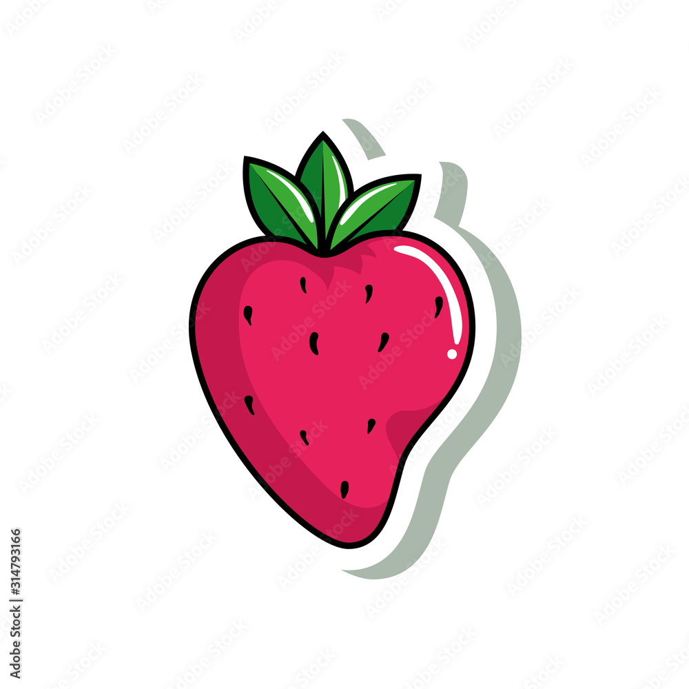 delicious strawberry pop art style icon delicious strawberry pop art style icon