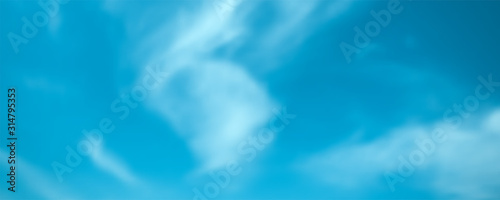 Blue sky with clouds. Feather clouds against the blue sky. Vector illustration, eps10.