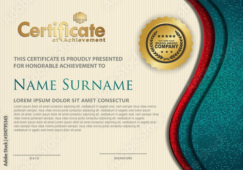 Horizontal Luxury certificate template