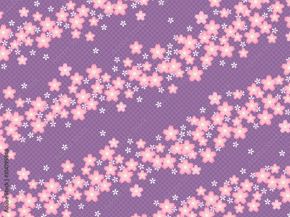 和風 桜模様の背景(夜桜) 和風 桜模様の背景(夜桜)
