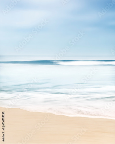 Fototapeta Naklejka Na Ścianę i Meble -  A minimalist interpretation of a California ocean wave.  Photographed near Santa Barbara, California.