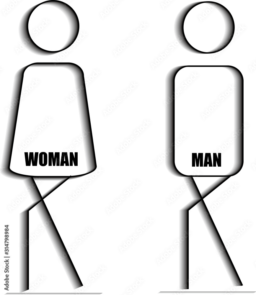 Funny toilet Boys and Girls restroom pictograms Funny toilet Boys and Girls restroom pictograms