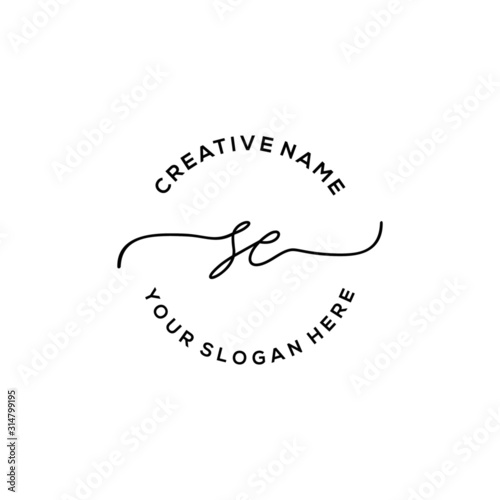  Initial letter SE Signature handwriting Logo Vector