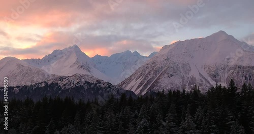 Winter wilderness views in Alaska 