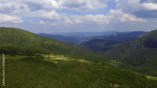 Wallpaper Mural Aerial drone flight over beautiful valley in Carpathian mountaints, Ukraine Torontodigital.ca