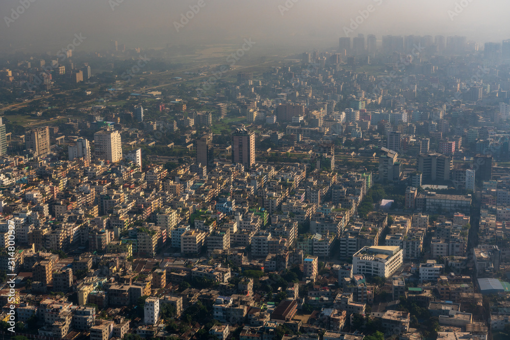 Aerial view of Dhaka city, Bangladesh 