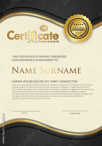 Vertical luxury certificate template