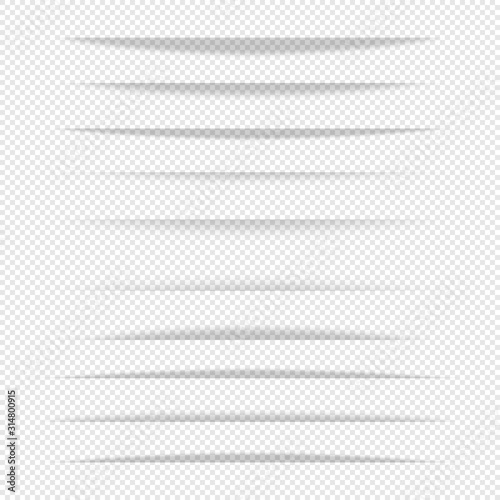 10 different vector soft shadows. Realistic transparent shadow effect set. It can be used as dividers, banners and design elements for advertising and your other own projects. EPS10.