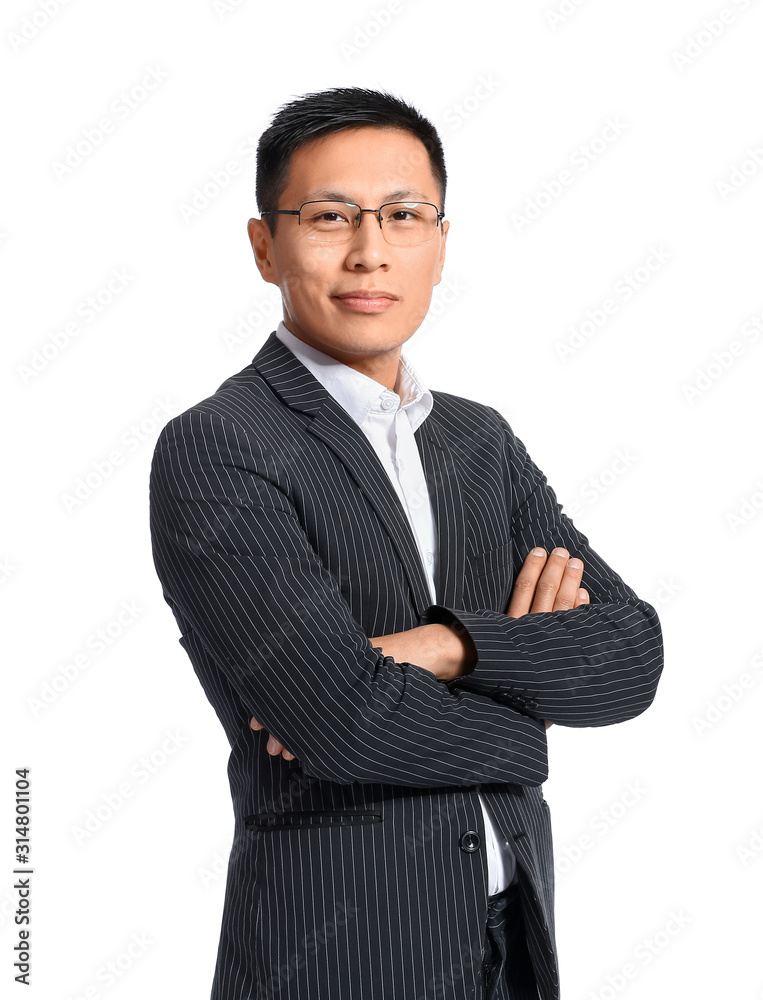 Handsome Asian businessman on white background Handsome Asian businessman on white background