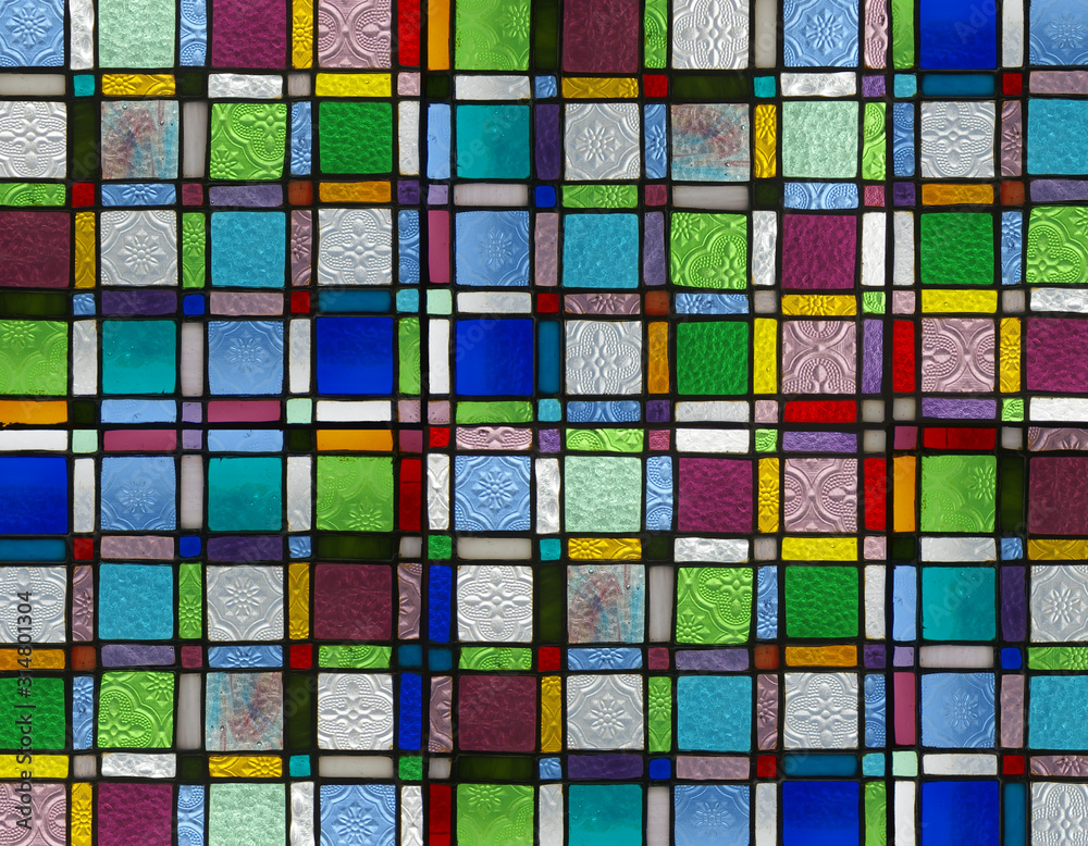 Colorful glass mosaic, abstract glass background.
