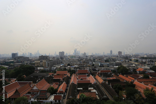 Smog or PM 2.5 dust in Bangkok city