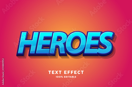 Fresh blue text effect, editable text