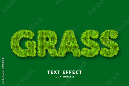 Grass text effect, editable text