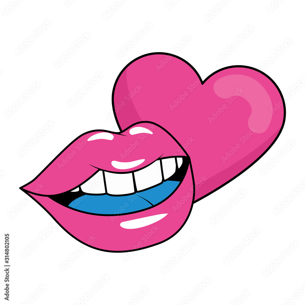 sexy lips with heart isolated icon vector illustration design sexy lips with heart isolated icon vector illustration design