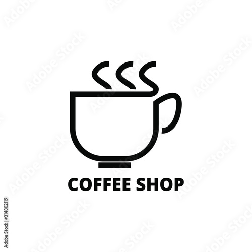 coffee shop cafe beans hot drink design template-vector illustration