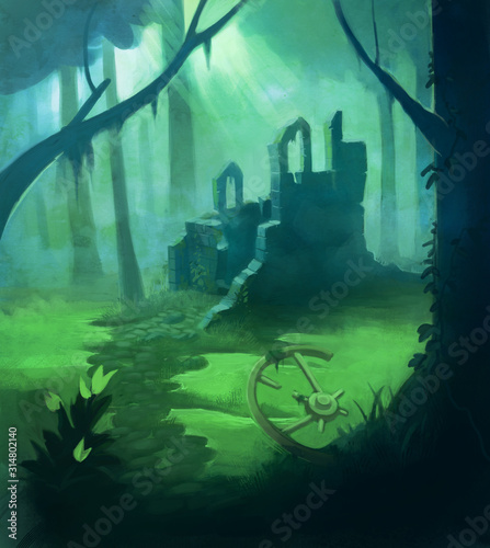 Spooky swamp ruins