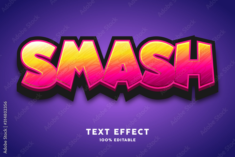 Obraz premium Solid red yellow gradient text effect, editable text