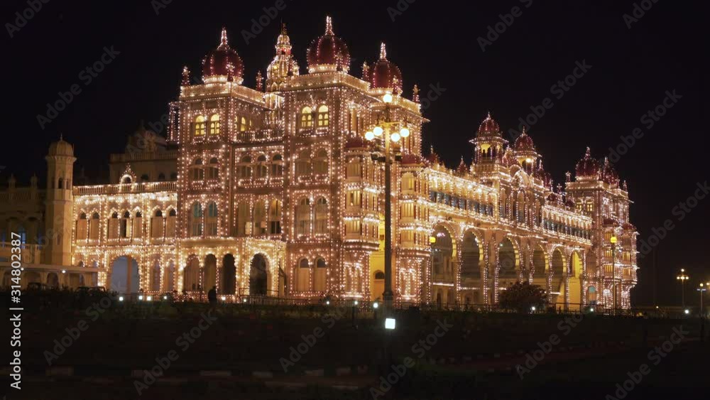 India, Karnataka, Mysore, City Palace, illuminated at night India, Karnataka, Mysore, City Palace, illuminated at night