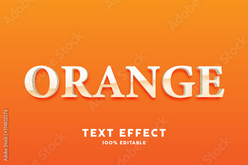 3D orange simple text effect, editable text
