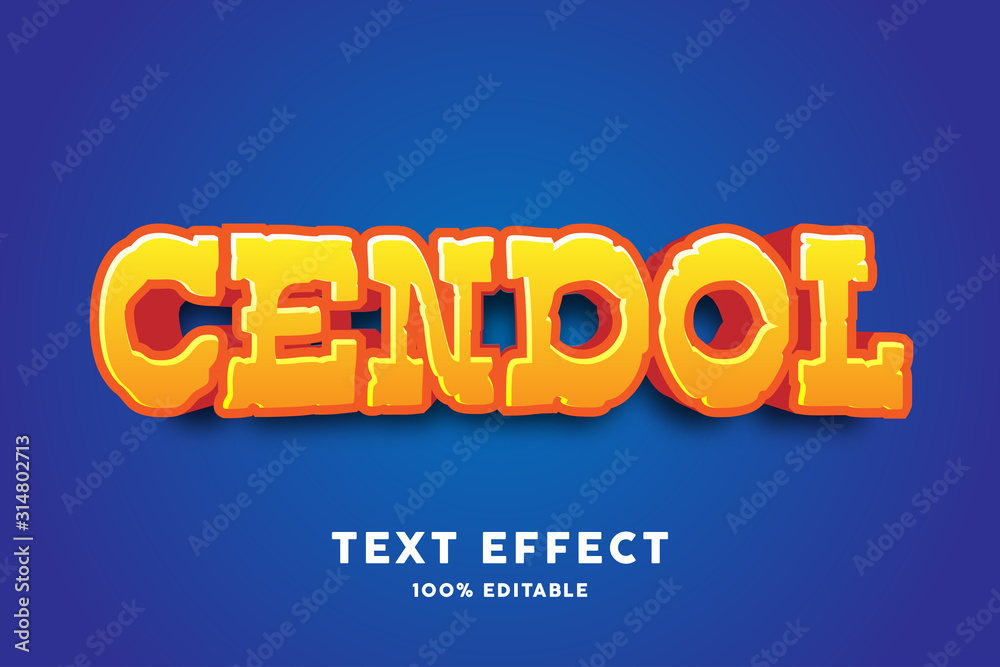 3D yellow glossy text effect 3D yellow glossy text effect