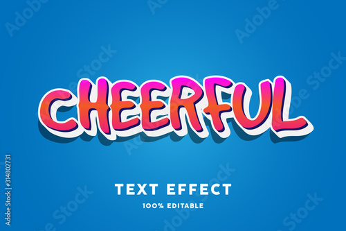 Red gradient cheerful text effect