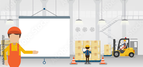 Projector in warehouse