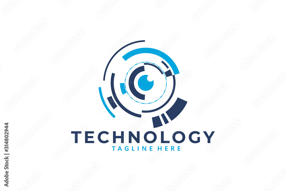 digital technology logo icon vector isolated