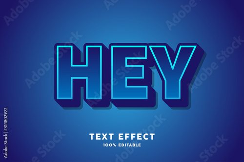 Dark blue strong bold text effect, editable text