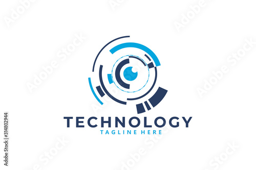 digital technology logo icon vector isolated