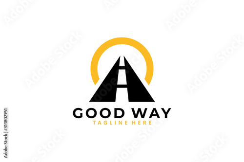high way logo icon vector of road isolated