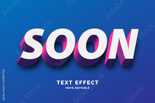 3D red purple white text effect, editable text