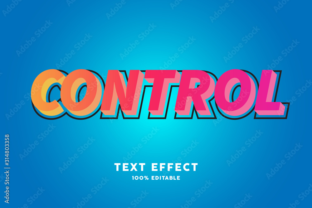 Obraz premium Red yellow Modern gradient text effect, editable text